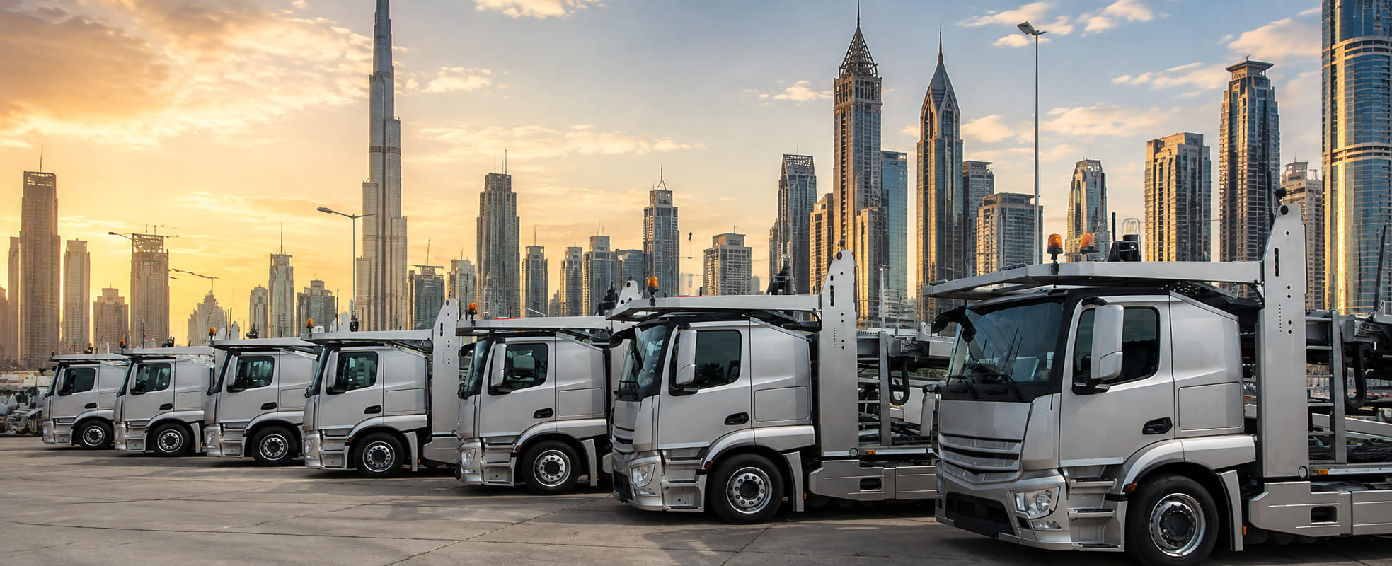 Qahir Altariq fleet of trucks